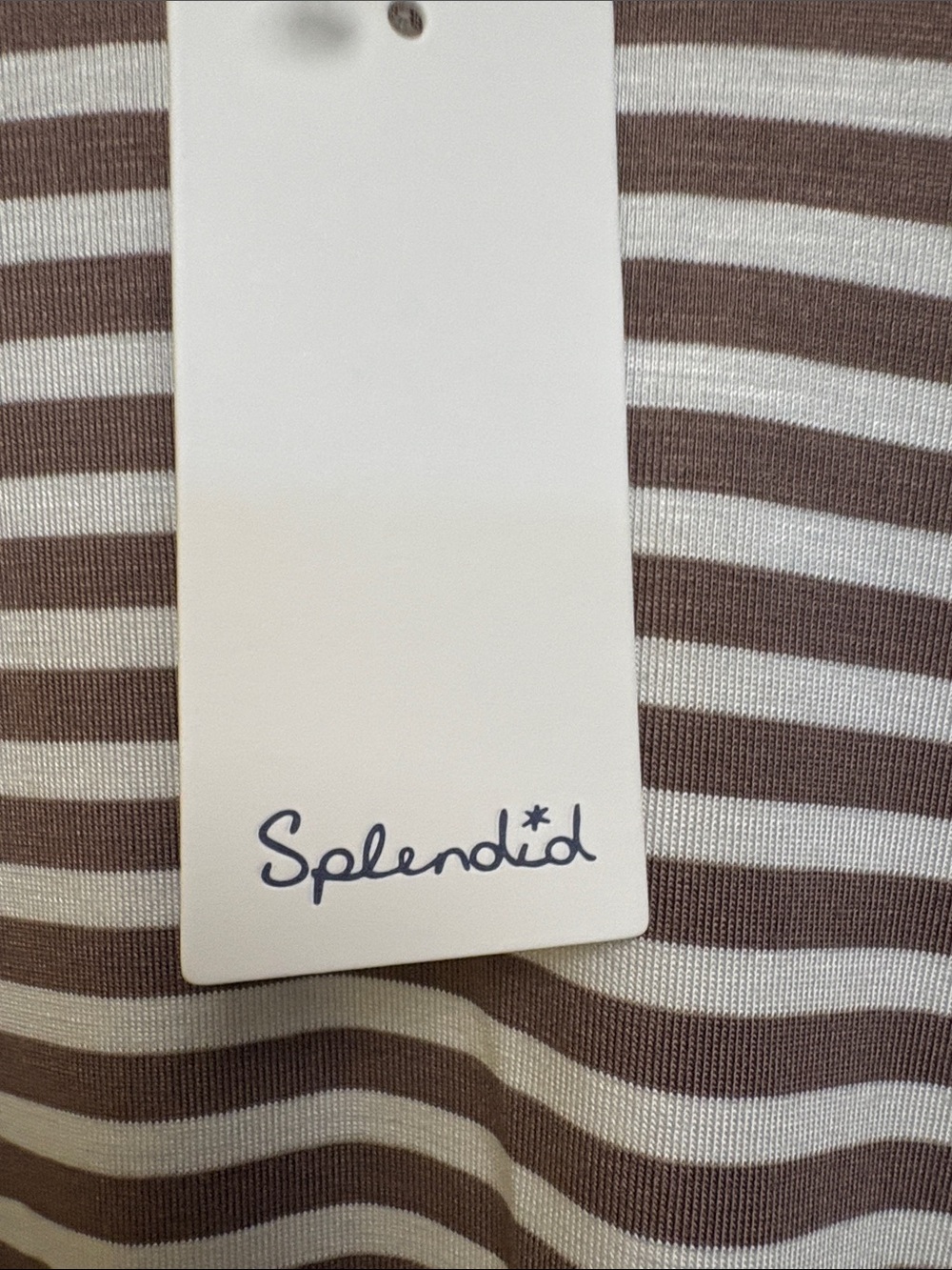 NWT Splendid $68 MSRP Brown & White Striped Short Sleeve Tee - Picture 4 of 8